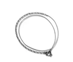 む*き様 シルバー ステンレススチール ネックレスディーゼル diesel 