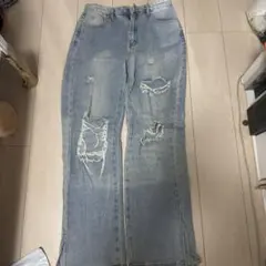 ダメージデニムパンツ ライトブルー Mサイズのサムネイル