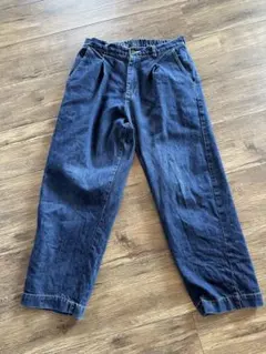 ワイドデニムパンツ ウエストゴム