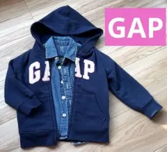 GAP フード付き　トレーナー　ネイビー　デニムシャツ　２点セット