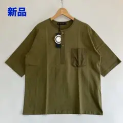新品 Audience フハクミックス スリーピングヘンリーTシャツ カーキ Lのサムネイル