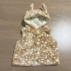美品　ベビー　ベスト 鹿の耳付き フリース　バンビ　bebe ファーベスト