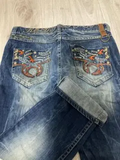 Y2K RED PEPPERデニムパンツ00s 刺繍入りハチノス34インチ
