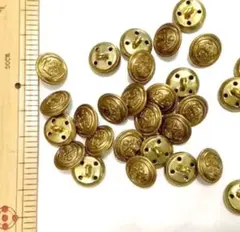 金色シャツ用メタルボタン・イカリ（アンカー）マークの柄12.5mm13個セット