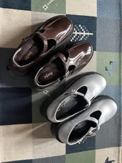 バックル付きローファー ダークブラウン シルバー