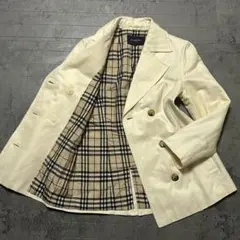 希少 BURBERRY LONDON 高級 シルク ノバチェック 総裏地 コート