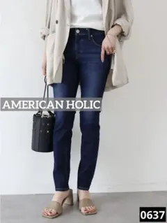 0637 AMERICAN HOLIC スキニーフィットデニム　インディゴ