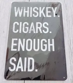 【新品未開封】WHISKEY CIGARS ブリキ看板葉巻 ウイスキーインテリア