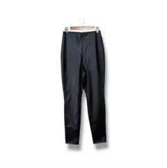 H&M フェイクレザースキニーパンツ　ブラック　XS 伸縮性　腰ゴム 光沢素材