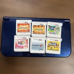 New Nintendo 3DS LL 本体 メタリックブルー カセット6個付き