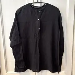 FRAMeWORK LINENクレープヘンリーネックブラウス