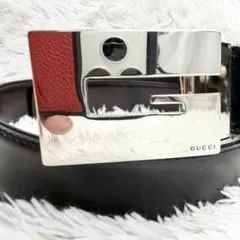【美品】GUCCI ベルト G 回転式 シルバー 黒 茶 リバーシブル