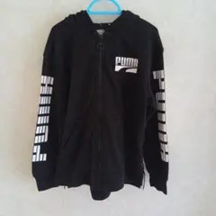 PUMA 男女兼用フルジップパーカー 黒　size130