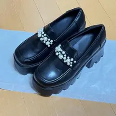 GRL パールベルトレザー厚底ローファー[zr1057]