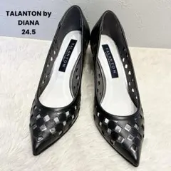 TALANTON by DIANA レザーカット ポイテッドトゥ パンプス 黒のサムネイル