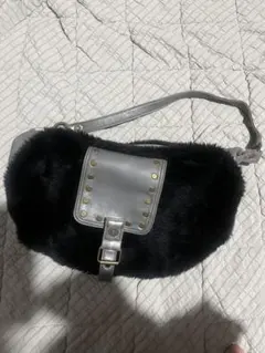 Y2K フェイクファー ショルダーバッグ スタッズ グランジ 平成ギャル 古着