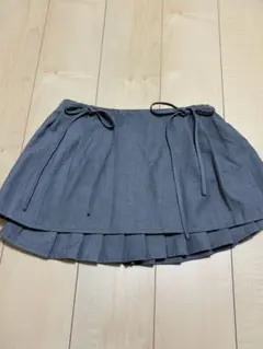 グレー プリーツスカート 裏地付き wishコア 韓国 ミニスカート 古着