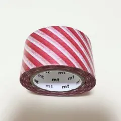 mt廃盤マスキングテープ ストライプ バーミリオン 限定サイズ？約27mm 中古