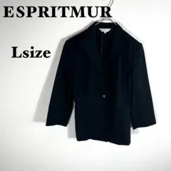 大きいサイズ　ESPRITMUR レディース ノーカラージャケット11号紺色のサムネイル