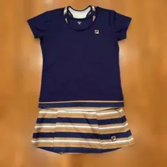 FILA テニスウェア セットアップ ネイビー L FLIA2026SSウェア💙 このブルーの色味めっちゃ好み🤭 スコートに色味