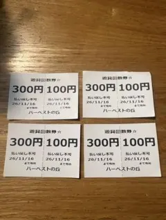 ハーベストの丘 遊具回数券 4枚セット(1600円分)のサムネイル