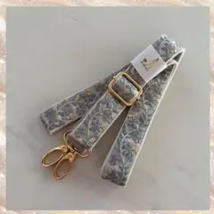 インド刺繍リボンスマホショルダー　ブルー①