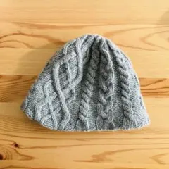 【新品タグ付き】mature ha マチュアーハ　ケーブル編みニット帽　グレー