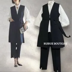 ルイルエブティック　ロングジレジャケット＆パンツ3点セットアップフォーマルスーツ