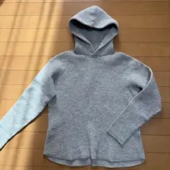 BEAUTY&YOUTH UA♥︎ウールニットパーカーフード付きワッフル編みグレー