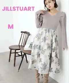 JILLSTUARTジルスチュアートフロッキーフラワードッキングワンピース M