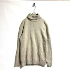 【ZARA MAN】ベージュ タートルネックセーター　M シンプル　ウール71%のサムネイル