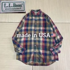 90s USA製 エルエルビーン llbean ネルシャツ チェック M