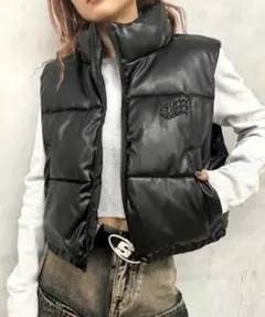 ブラック ダウンベスト who's who gallery クロップド丈のサムネイル