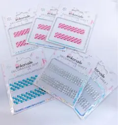 ︎︎︎︎︎エリコネイル デコレーションシート︎︎︎︎︎ 6枚セット ラインスーン シール キラキラ