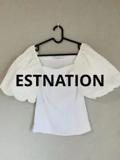 ESTNATION白トップスパフスリーブ半袖　春夏レディースのサムネイル