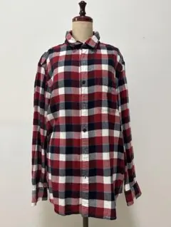 ユニクロ UNIQLO メンズ フランネルネルシャツ 赤・白・紺チェック 長袖