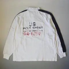 ポロスポーツ ラルフローレン　90s当時物 04-1996 ラグビーシャツ L