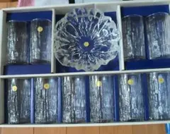 昭和レトロ　HOYA クリスタル　灰皿付き　タンブラーセット