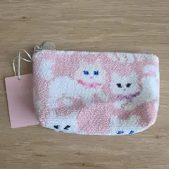 フェイラー モフモフネコチャン 舟型ポーチ S ピンク 新品未使用