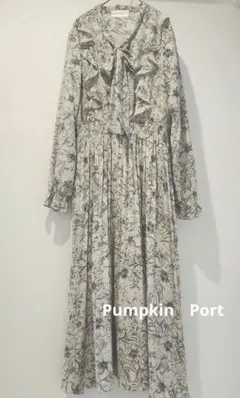 春コーデにぴったり♡ ボウタイ×フリル袖 シャーリングワンピース 大人フェミニン