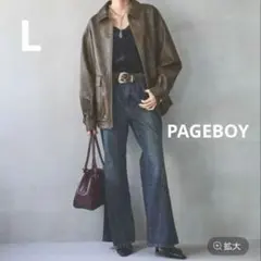 美品✨PAGEBOY スリムレッグフレアデニム 濃紺 美シルエット