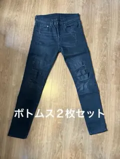 H&M ブラックデニム　チノパン　２枚セット
