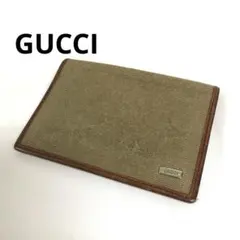 カ*ミ様 GUCCI カードケース 定期入れ カーキ キャンバス レザー