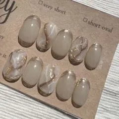 フレンチネイル ベージュネイル 淡色 ニュアンスネイル 大理石 天然石