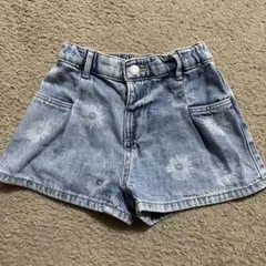 ZARA キッズ　マーガレット　お花　ショートパンツ　デニム