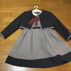 フォーマルワンピース ネイビー グレー