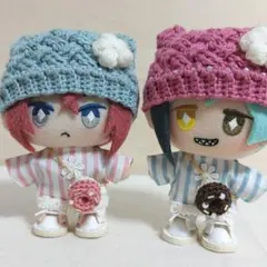 10cmぬい服　小物　あみぐるみドーナツポシェット　チョコ&ストロベリー