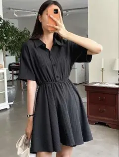 DAZY シャツドレス ボタン ドロップショルダー