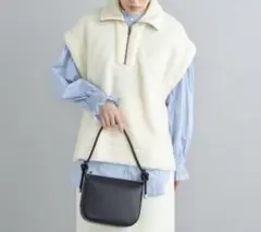 SHIPS シップス ウール混 ボア ジップアップ ベスト