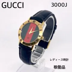 GUCCI 3000J シェリーライン 新品電池交換済み 社外新品ベルト 稼働品のサムネイル